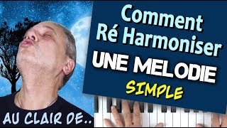 Comment harmoniser une mélodie simple et trouver les bons daccords Au clair de la lune TUTO PIANO [upl. by Eillat]