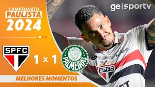 SÃO PAULO 1 X 1 PALMEIRAS  MELHORES MOMENTOS  CAMPEONATO PAULISTA 2024  geglobo [upl. by Shelagh]