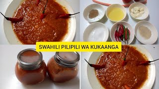 HOW TO MAKE SWAHILI PILIPILI WA KUKAANGA  HOT CHILLI SAUCE  pilipili roadto4ksubscribers sauce [upl. by Pacificas]