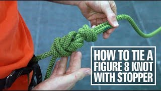 How to correctly tie a Figure 8 knot with Stopper for Climbing [upl. by Eniluqcaj]