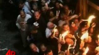 Raw Video Orthodox Celebrate Holy Fire Ritual [upl. by Dahle795]