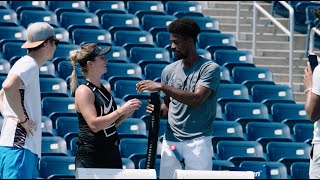 Elina Svitolina and Gaël Monfils Practice  Micd Up [upl. by Eirual]