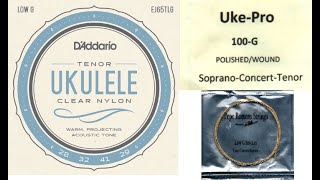 Ukulele LowG Wound String Sound Sample EJ65TLG Pepe Romero Labella 100G [upl. by Amelina]