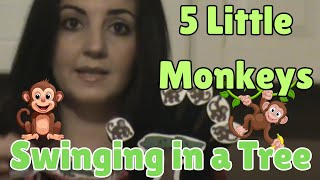 5 Little Monkeys Swinging in a Tree  Finger Play for Preschoolers  Circle Time [upl. by Adnolor]