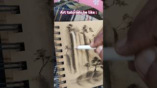 Charcoal pencil sketch Drawing scenery easyWork in progress [upl. by Agarhs]