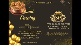 SP Biriyani Tirunelveli  Grand Opening on 11August 2024 [upl. by Inajar]