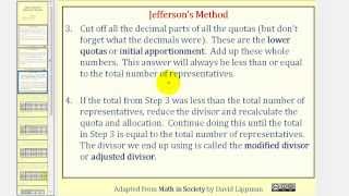 Apportionment Jeffersons Method [upl. by Margarete]