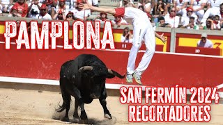 💥 SAN FERMÍN 2024 🏆 RECORTADORES CON TOROS BRAVOS EN PAMPLONA [upl. by Dnaloy619]