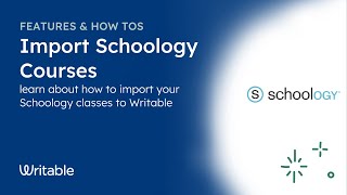 How To Import Schoology Courses to Writable [upl. by Annad]