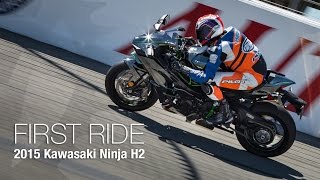 2015 Kawasaki Ninja H2 First Ride  MotoUSA [upl. by Anibur]