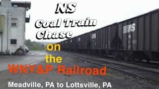 NS Coal Train Chase on The WNYampP Meadville PA to Lottsville [upl. by Arihk]