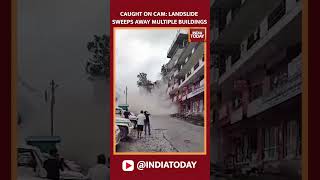 Watch 7 Buildings Collapse In Kullu Landslide [upl. by Ahsiemak]