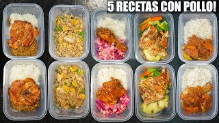 Asi preparo mi comida para una semana 5 Recetas con pollo faciles y economicas  Abelca [upl. by Luben]