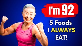 I eat TOP 5 Food and Dont Get OLD Japans OLDEST Fitness Instructor 92 yr old Takishima Mika [upl. by Ybroc]