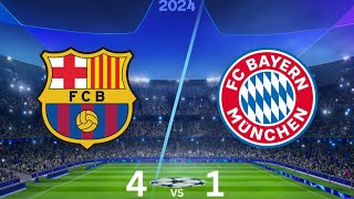 HIGHLIGHTS  BAYERN MUNICH 1 vs 4 FC BARCELONA  UEFA CHAMPIONS LEAGUE 202425 [upl. by Notselrahc]