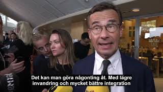 Kristersson ”Alldeles för mycket invandring till Sverige” [upl. by Elbon]