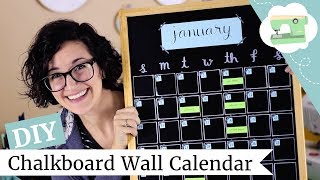 DIY Wall Calendar  How To Make a Chalkboard Monthly Planner  laurenfairwx [upl. by Aslin]