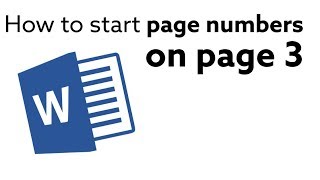 Microsoft Word  How to start page numbers on page 3 [upl. by Eixirt128]