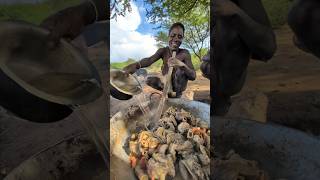 This is incredible See how Hadza cooks their Food without any spices from supermarket 😋hadzabetribe [upl. by Dinny108]