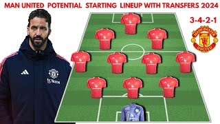 MANCHESTER UNITED Potential starting lineup Under Ruben Amorim  Transfer news 20242025 [upl. by Darwen]