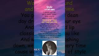 Taylor Swift  Style Lyrics shorts [upl. by Seale]