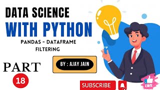 Pandas18DataFramefiltering Data Science With Python HINDI [upl. by Nylannej]