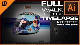 Full Timelapse  Daniel Ricciardo Helmet 2021  ADOBE ILLUSTRATOR TIMELAPSE [upl. by Leber275]