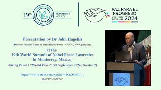 Dr John Hagelin at Nobel Laureates for Peace Summit 2024 [upl. by Bridget]