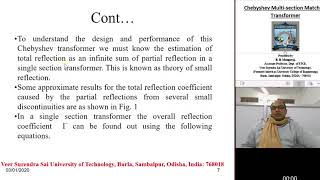 Chebyshev Multi section Matching TransformerNew By Dr B B Mangaraj [upl. by Inaja]