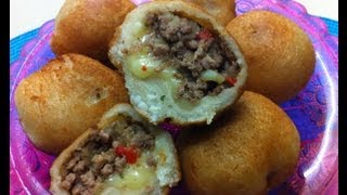 Receta Bombas De Pan Rellenas  La Cocinadera [upl. by Ahsieuqal]