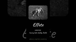 Meaning of Effete [upl. by Gerdy]