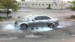 Mercedes C63 AMG Burnout Street Race [upl. by Warila813]