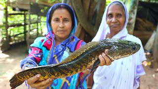 জ্যান্ত শোলের ঝোল টক  Shol macher jhol tok recipe cooking by our Grandmother and my Mother [upl. by Putnem643]