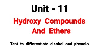 Test to differentiate alcohol and Phenols  Hydroxy Compounds And Ethers  TN 12th Chemistry [upl. by Dennis951]