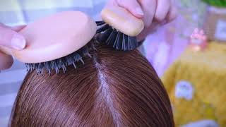 Hair Nourishment and Gentle ASMR Scalp Massage with Aromatic Hair Oil [upl. by Annaoi]