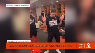 Bengals locker room cigar celebrations inspire fans [upl. by Auop]