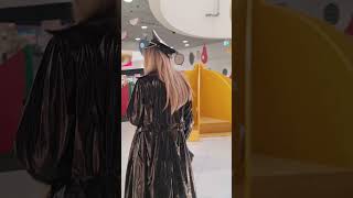 Granate Styling walking in public Vienna shopping mall long coat very high heels [upl. by Rehsa]