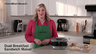 Breakfast Sandwich Maker  Hamilton Beach®  Dual Breakfast Sandwich Maker 25490 [upl. by Zedekiah]