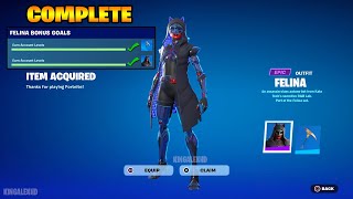 How To COMPLETE FELINA QUESTS CHALLENGES In Fortnite Free Rewards Challenges amp Quests [upl. by Cortie]