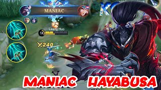 MANIAC HAYABUSA SOLO RANK 15KILL l MOBILE LEGENDS BANG BANG [upl. by Hesler]