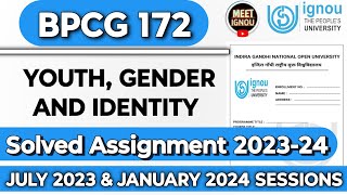 bpcg 172 solved assignment 202324  Youth Gender and Identity  bpcg172 ignou bpcg172ignou [upl. by Walliw]