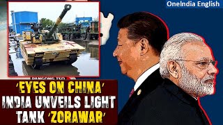 Watch DRDO Unveils Light Battle Tank ‘Zorawar’ Developed To Counter China In Highaltitude Areas [upl. by Donn]