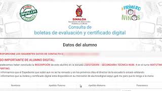 Como descargar Boleta de calificaciones y Certificados para Sinaloa  Educación Básica [upl. by Alesandrini]