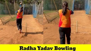 Radha Yadav Bowling  Radha Yadav Bowling Action [upl. by Gavrielle435]