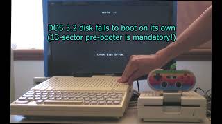 Apple II reads ancient 13sector DOS 32 disks IIc [upl. by Nimajaneb337]