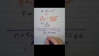 Example of finding principal for compound interest problems compoundinterest maths financial [upl. by Heinrich629]