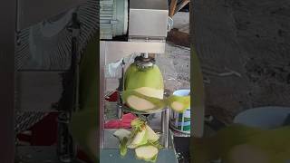 The coolest way to peel a coconut  Fruit Cutting Skills [upl. by Irrol]