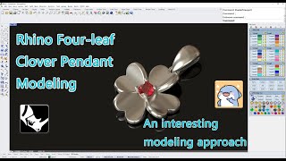 3D Jewelry Design Fourleaf Clover Pendant Jewelry modeling Rhino  CAD  Matrix Gold  JFR [upl. by Rollecnahc]