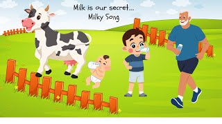 The Milky Song Milk that keeps us fit kidsvideo kidssong montessori nurseryrhyme kidslearning [upl. by Antoni]