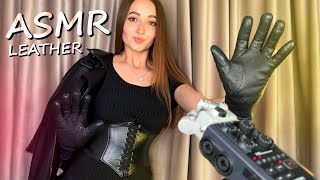 ASMR  ALL LEATHER TRIGGERS  Relax Leather Gloves and Jacket amp Corset ZOOM H6 SOUNDS  No Talking [upl. by Aibat985]